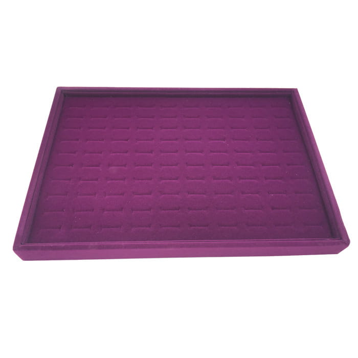 Boîte à bijoux en flanelle avec plateau et présentoir à bagues