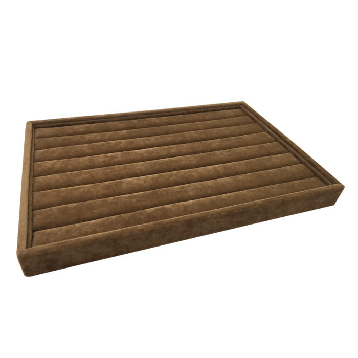 Boîte à bijoux en flanelle avec plateau et présentoir à bagues