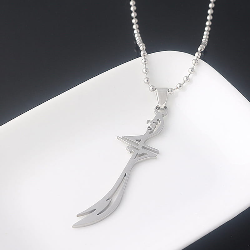 Collier avec pendentif en acier inoxydable représentant l'épée de l'imam Ali