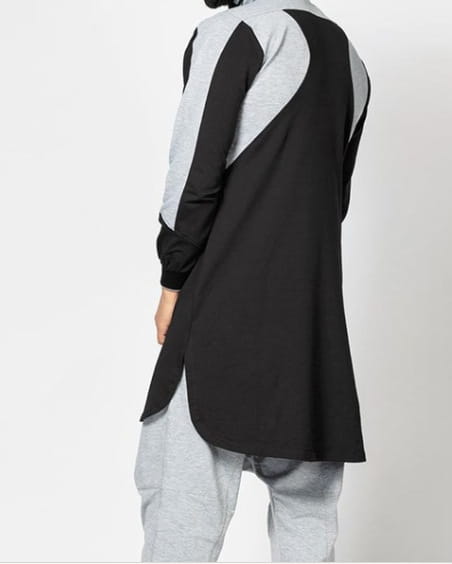 Robe musulmane à blocs de couleurs pour homme, sweat-shirt à poche zippée