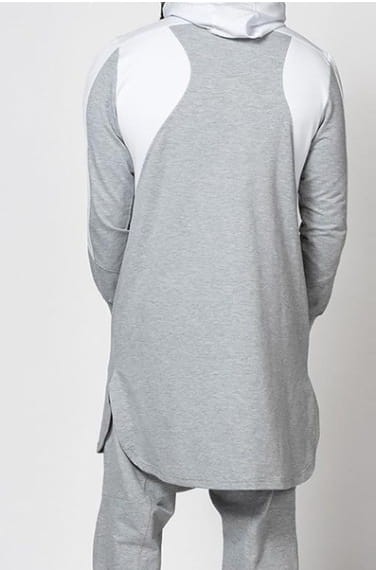Robe musulmane à blocs de couleurs pour homme, sweat-shirt à poche zippée