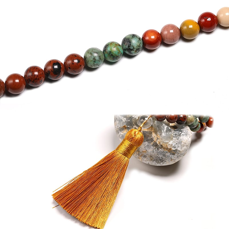 Parure de bijoux en pierre naturelle 8MM108 et lapis-lazuli