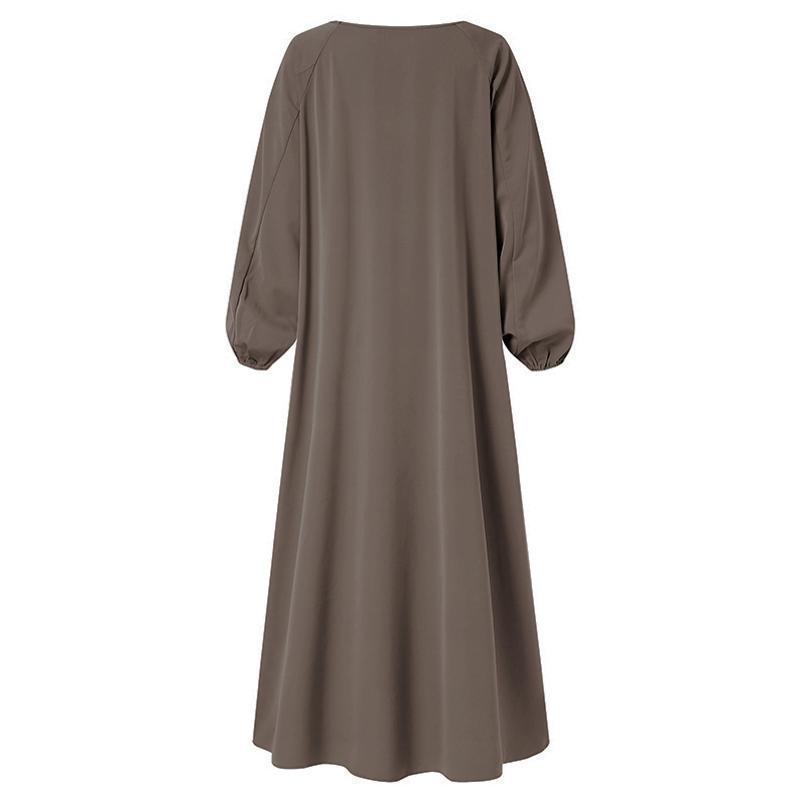 Robe ample de couleur unie pour femme, style musulman, style islamique