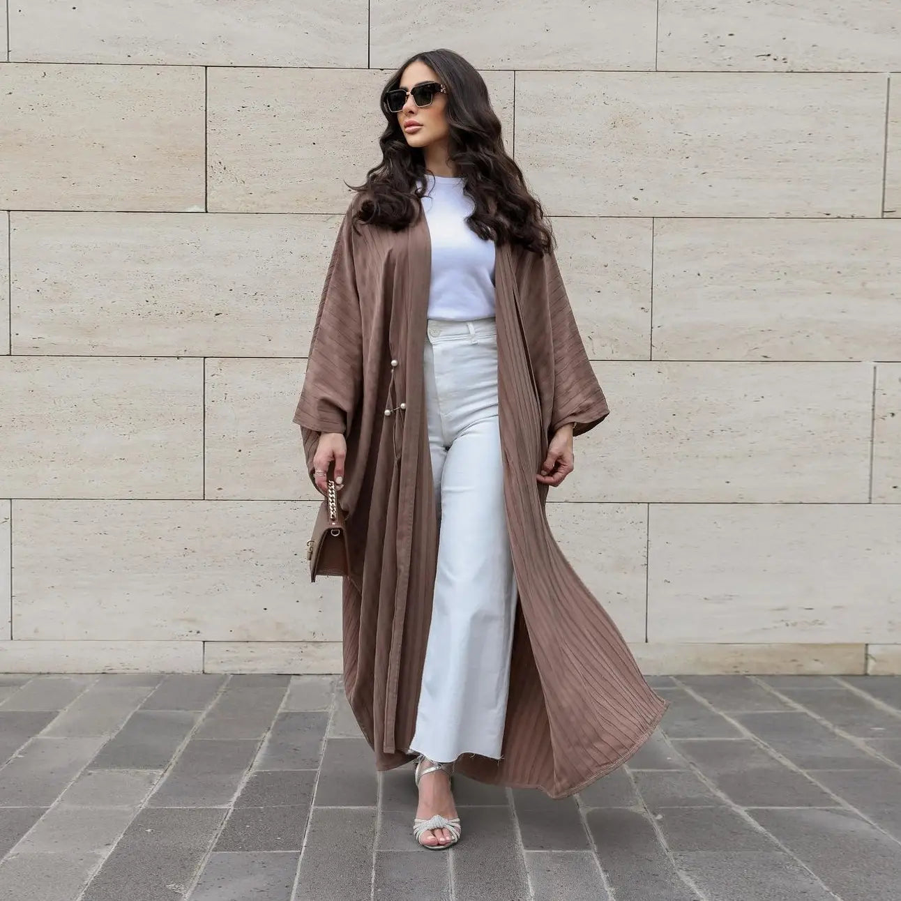 Robe cardigan Abaya décontractée à rayures turques pour femmes musulmanes, mode moderne et modeste, grande taille