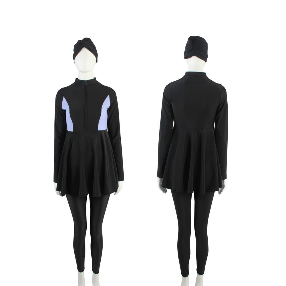 Maillot de bain musulman trois pièces pour femmes, style conservateur