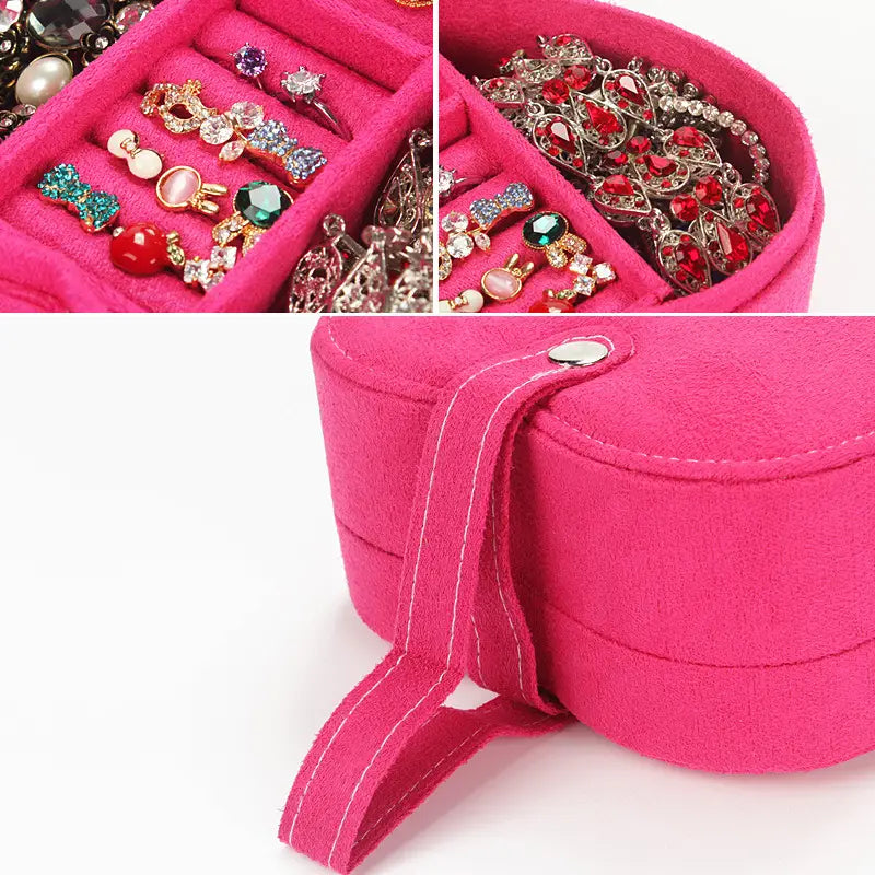 Boîte à bijoux portable en forme de cœur pour cadeau d'anniversaire