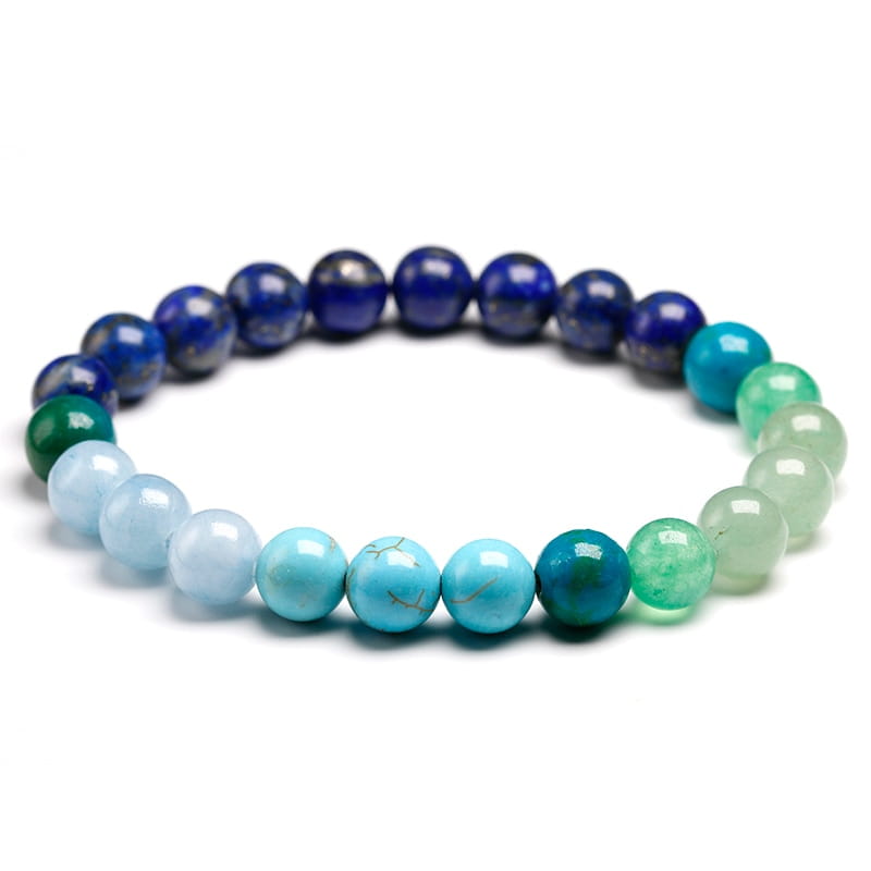 Parure de bijoux en pierre naturelle 8MM108 et lapis-lazuli