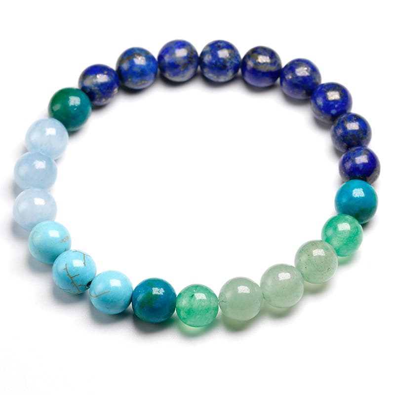 Parure de bijoux en pierre naturelle 8MM108 et lapis-lazuli
