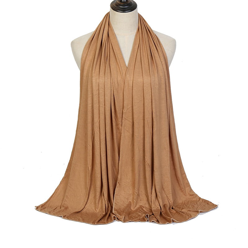 Châle musulman long tricoté en coton pour femme, uni et doux, foulard islamique pour femme