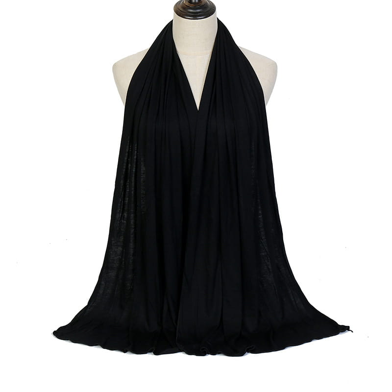 Châle musulman long tricoté en coton pour femme, uni et doux, foulard islamique pour femme