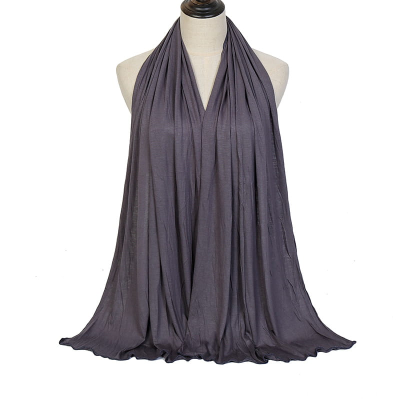 Châle musulman long tricoté en coton pour femme, uni et doux, foulard islamique pour femme