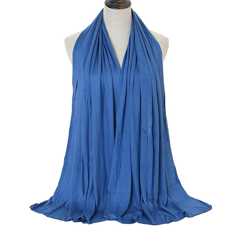 Châle musulman long tricoté en coton pour femme, uni et doux, foulard islamique pour femme