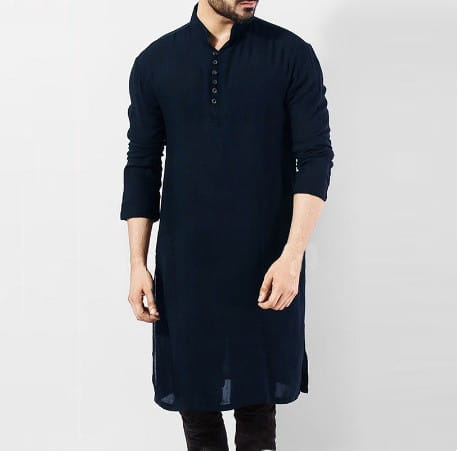 Chemise longue simple pour homme, style arabe, robe musulmane