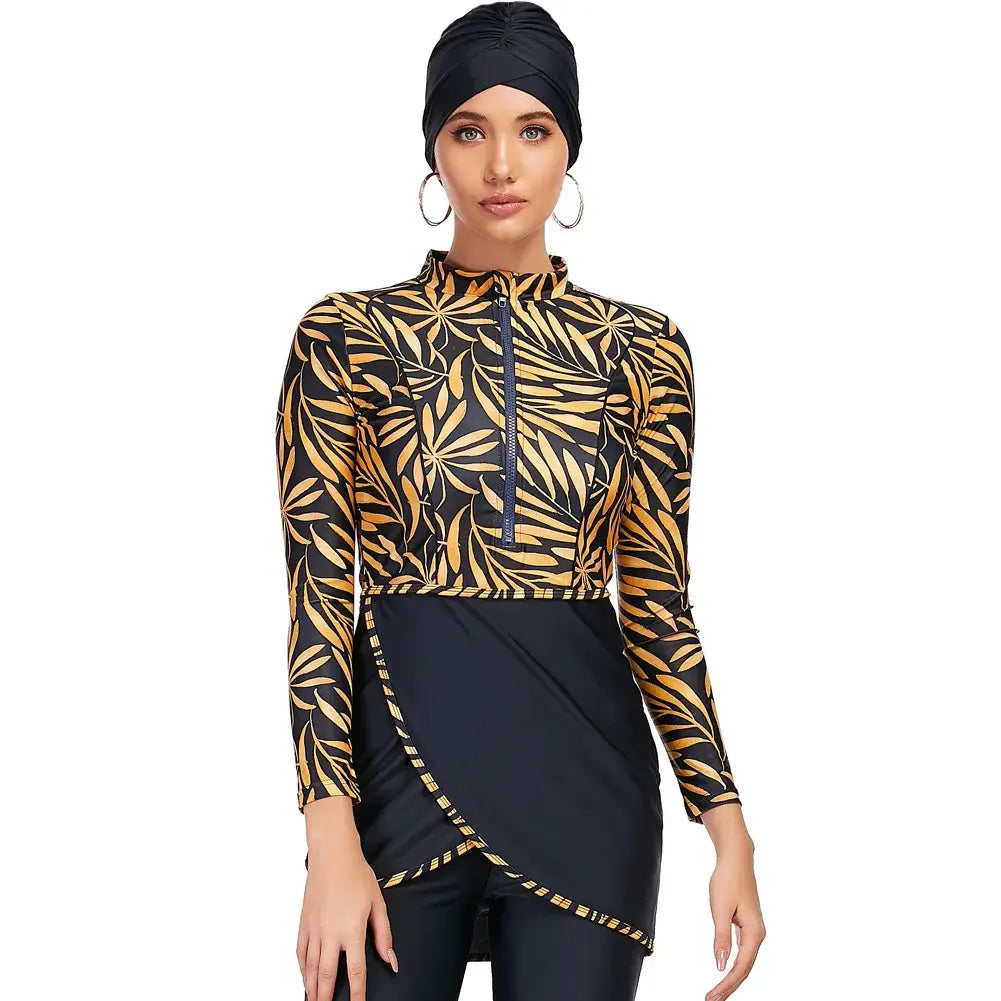 Maillot de bain musulman Burkini à fermeture éclair pour femmes