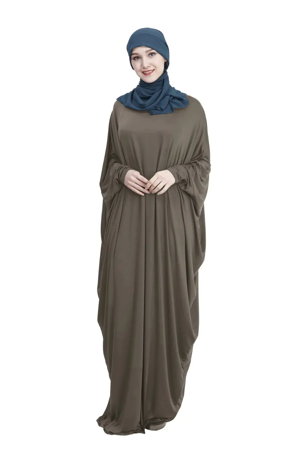 Robe musulmane arabe décontractée multicolore à manches chauve-souris