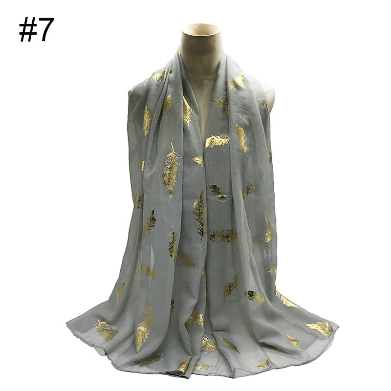 Écharpe turban polyvalente à imprimé feuilles d'or pour femme