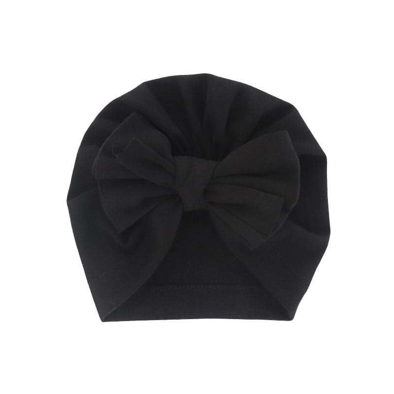 Bonnet à capuche avec nœud papillon, turban enveloppé, chapeau de couleur unie