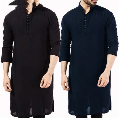 Chemise longue simple pour homme, style arabe, robe musulmane