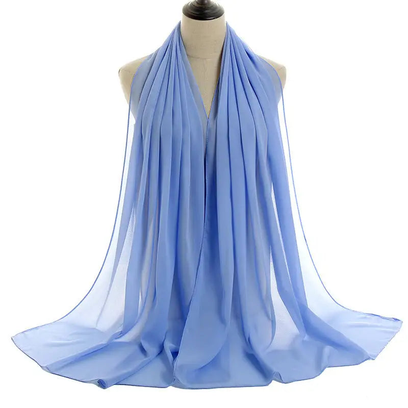 70x180cm Monochrome Pearl Chiffon Hijab Sjaal - 52color