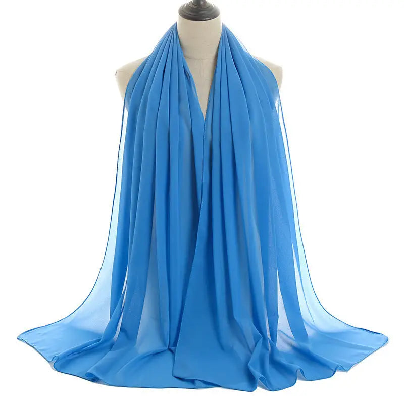 70x180cm Monochrome Pearl Chiffon Hijab Sjaal - 53color