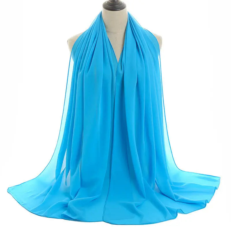 70x180cm Monochrome Pearl Chiffon Hijab Sjaal - 61color