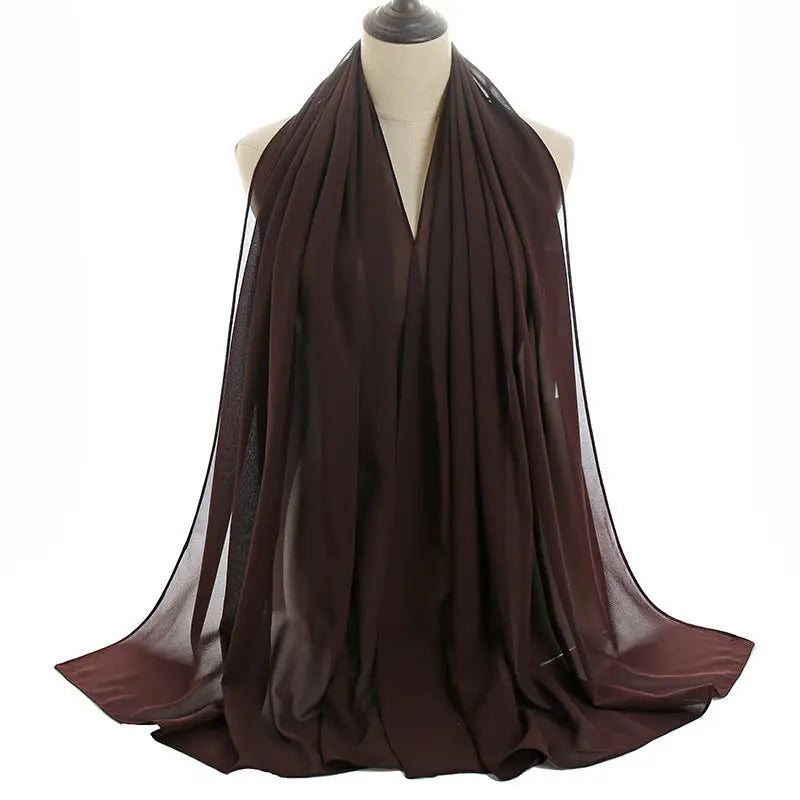 70x180cm Monochrome Pearl Chiffon Hijab Sjaal - 66color
