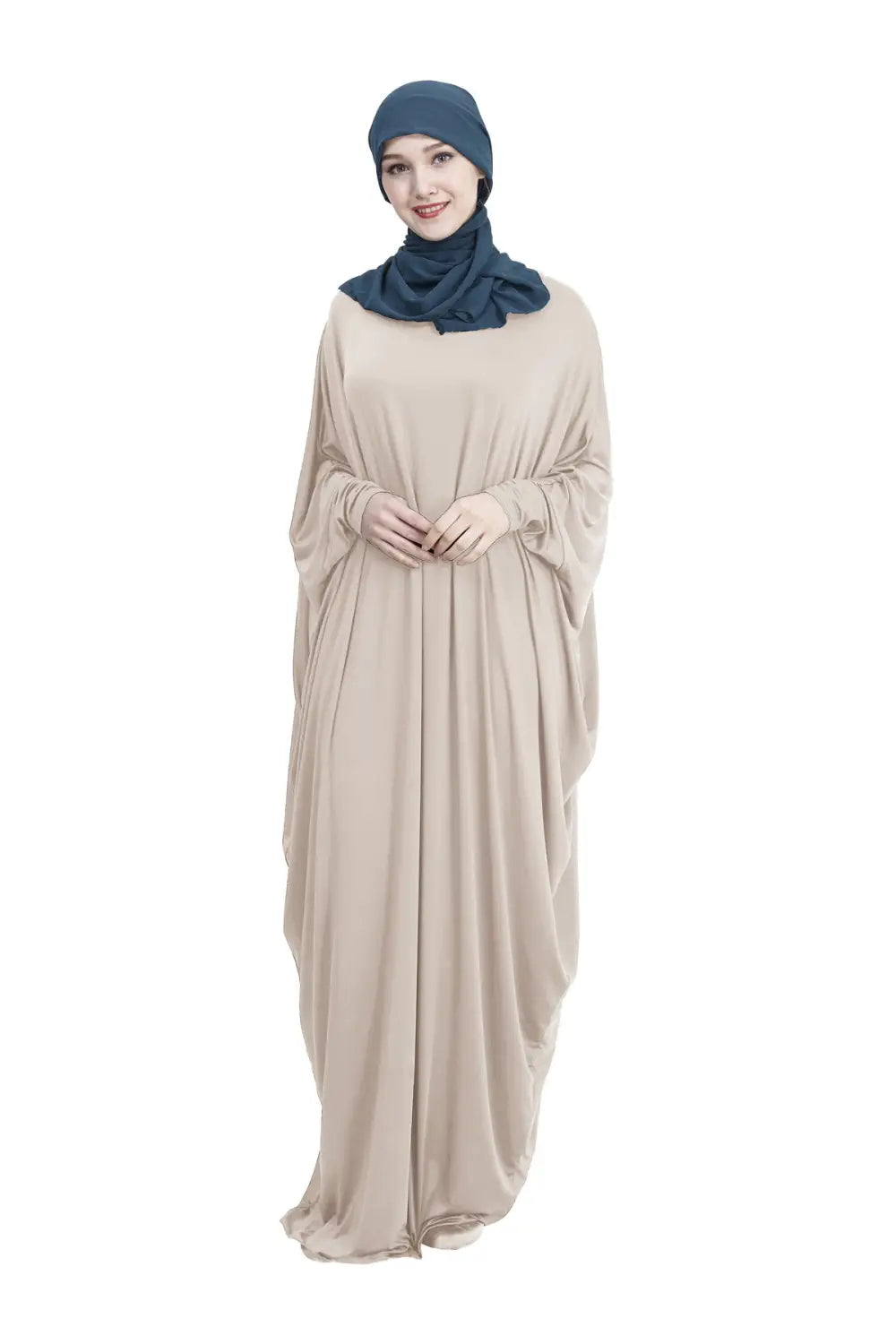 Robe musulmane arabe décontractée multicolore à manches chauve-souris