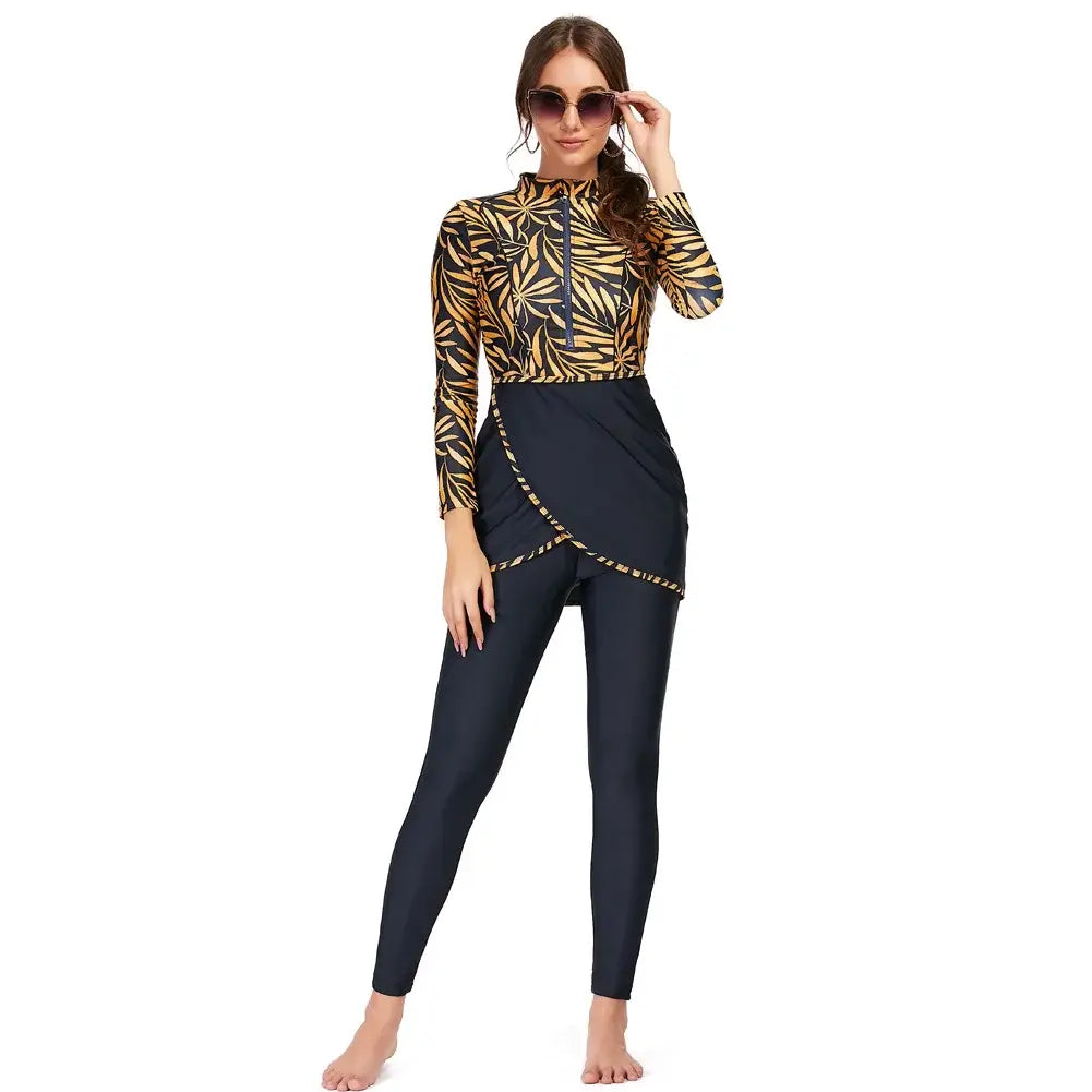 Maillot de bain musulman Burkini à fermeture éclair pour femmes