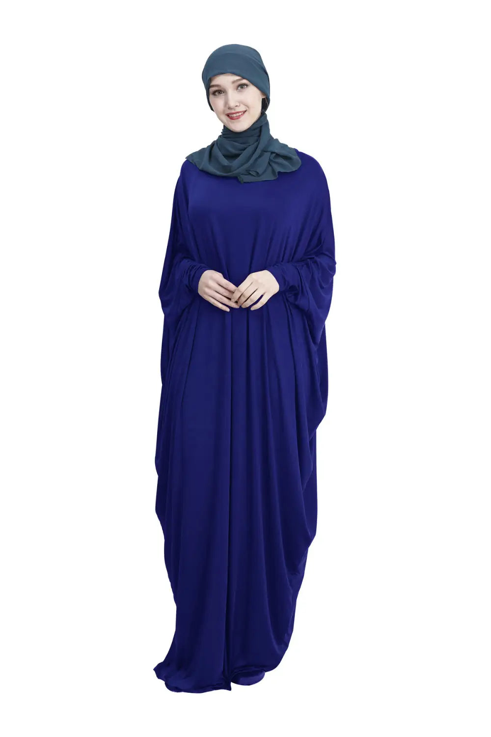 Robe musulmane arabe décontractée multicolore à manches chauve-souris