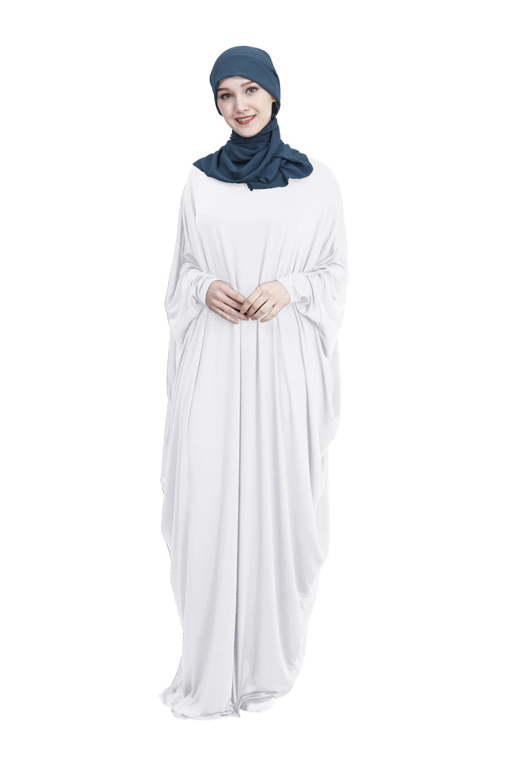 Robe musulmane arabe décontractée multicolore à manches chauve-souris