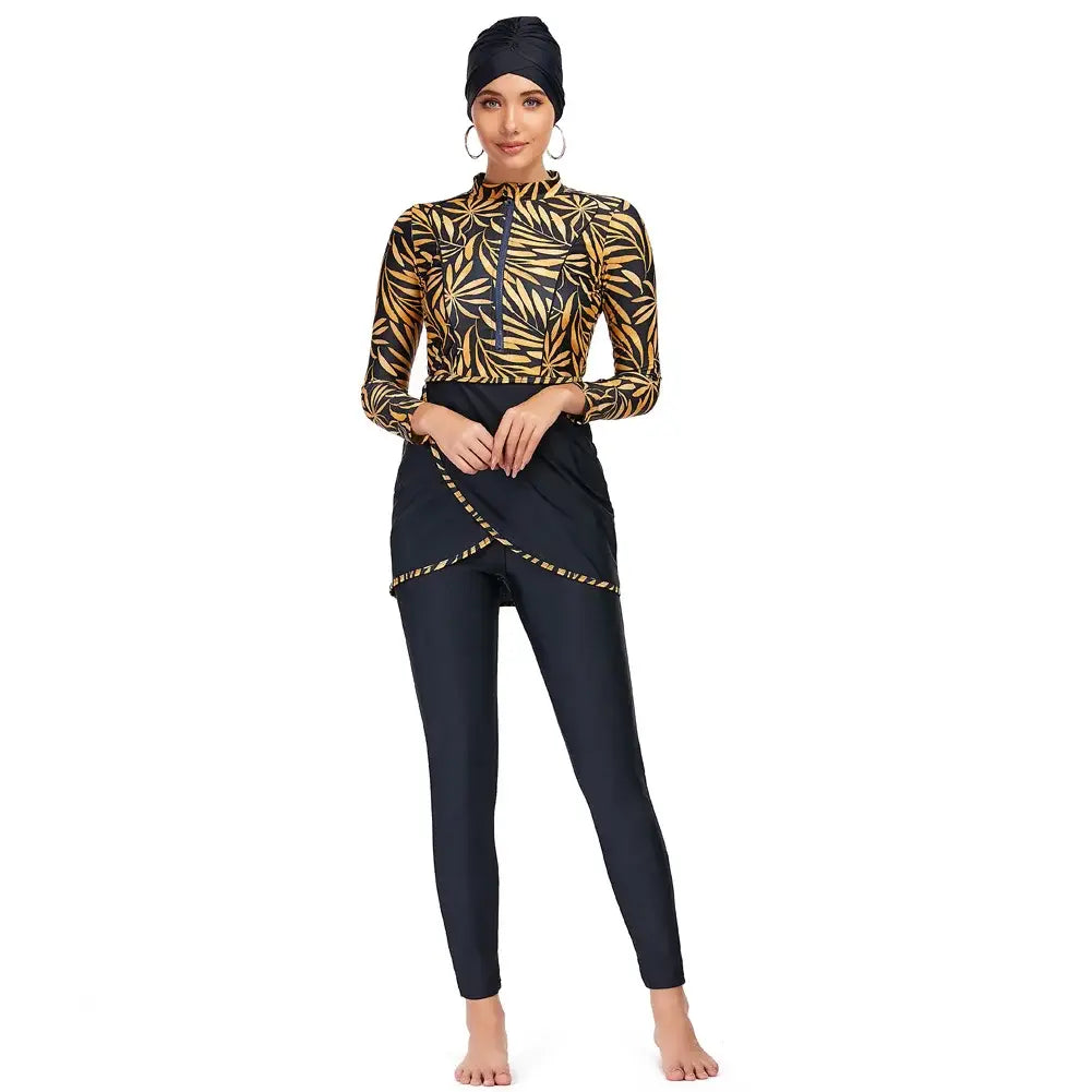 Maillot de bain musulman Burkini à fermeture éclair pour femmes