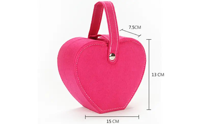 Boîte à bijoux portable en forme de cœur pour cadeau d'anniversaire