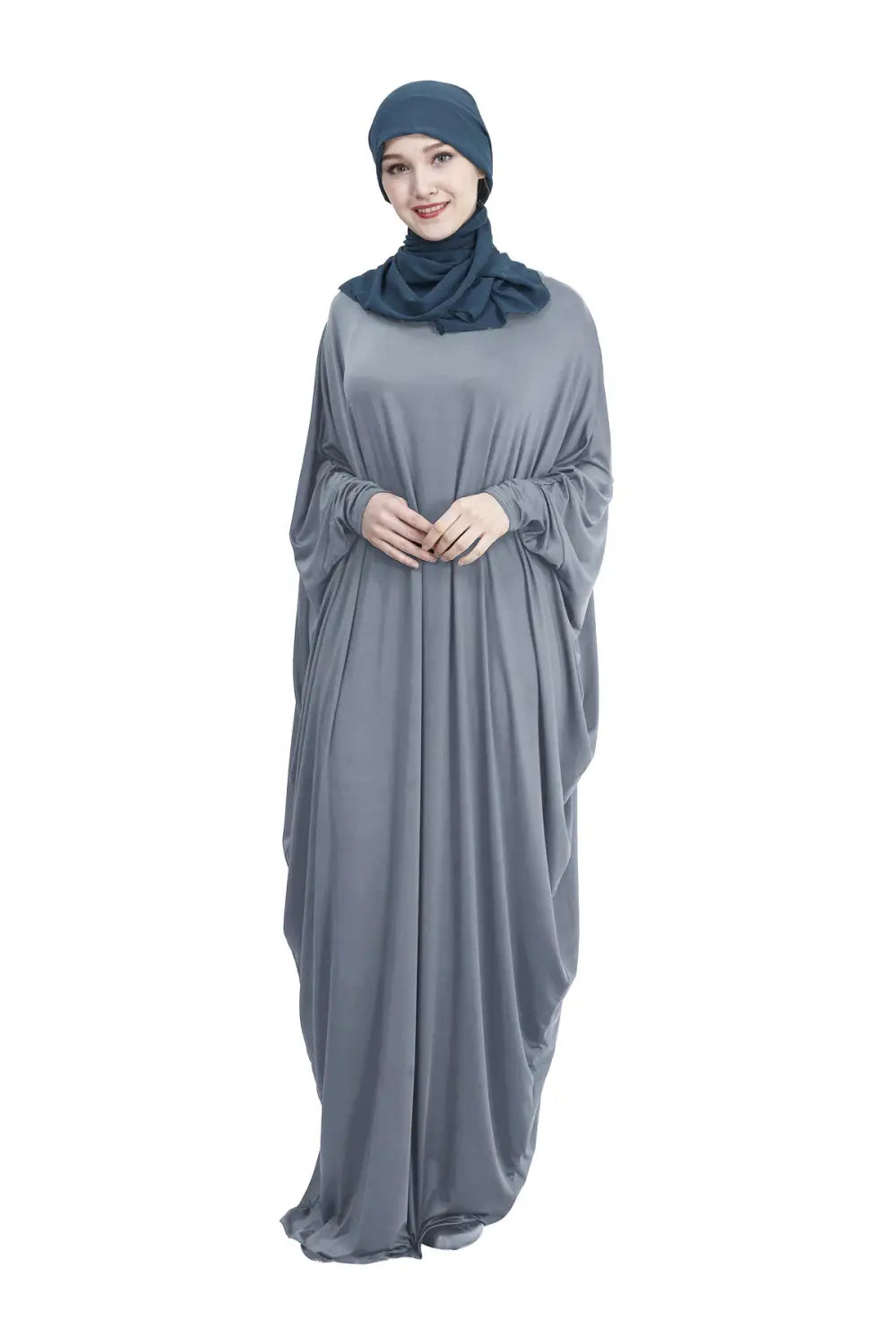 Robe musulmane arabe décontractée multicolore à manches chauve-souris