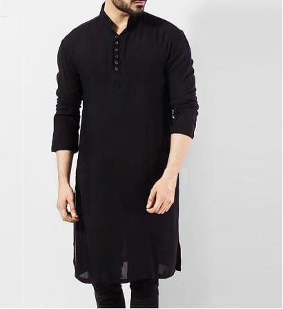 Chemise longue simple pour homme, style arabe, robe musulmane
