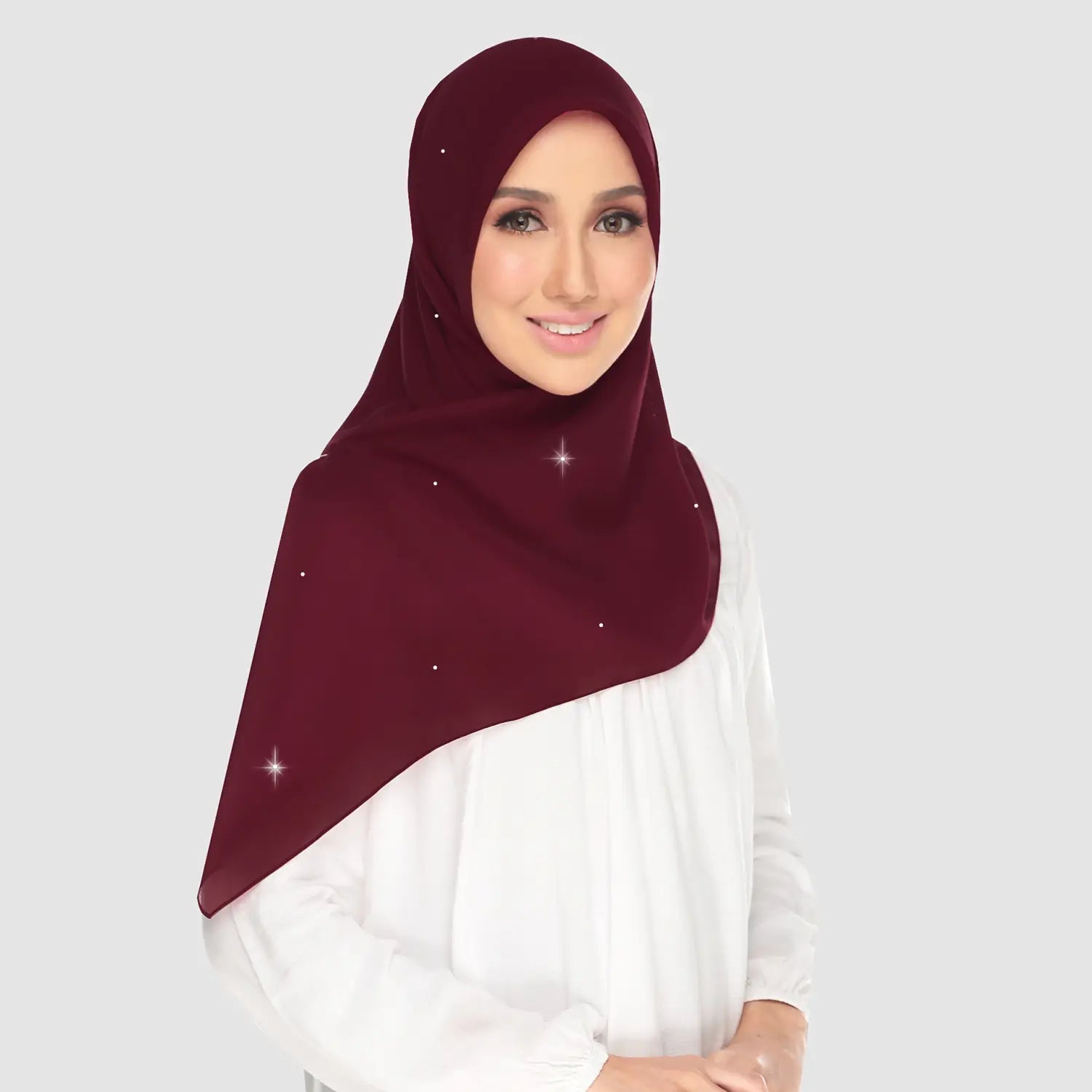 Turban monochrome en coton de couleur unie Gypsophila