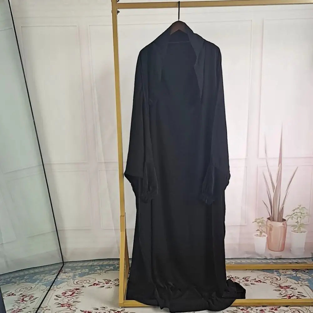 Abaya Dubai Turkey One-piece Prayer Dress - Black / Free Size
