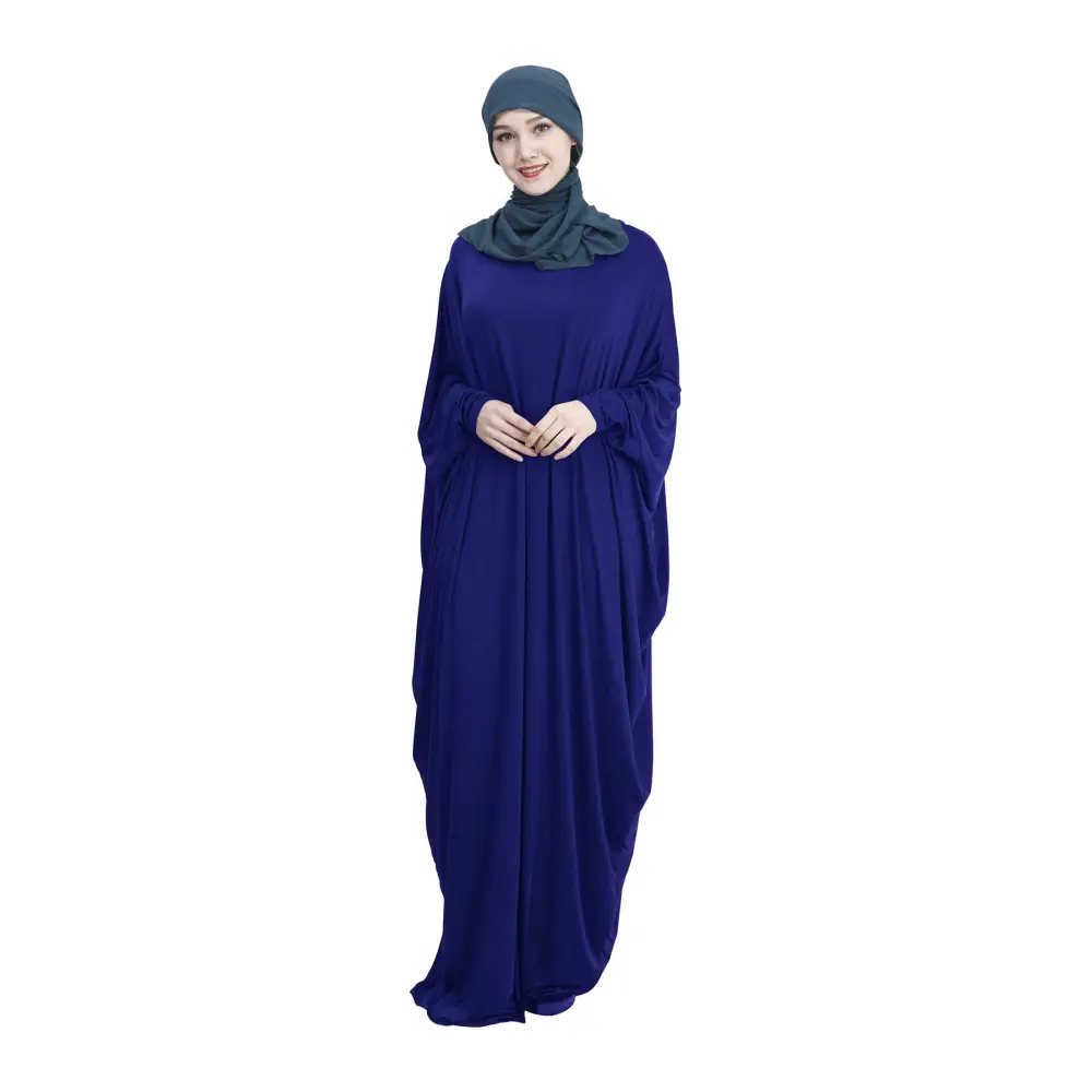 Arab Muslim Casual Clothing Multi-color Bat Sleeve Robe - Blue / M