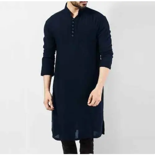 Arab Style Fashion Simple Long Men's Shirt Muslim Robe
