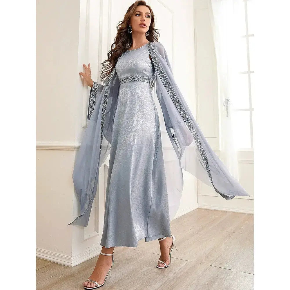Ensemble de broderie Abaya arabe de Dubaï pour femme musulmane d'automne