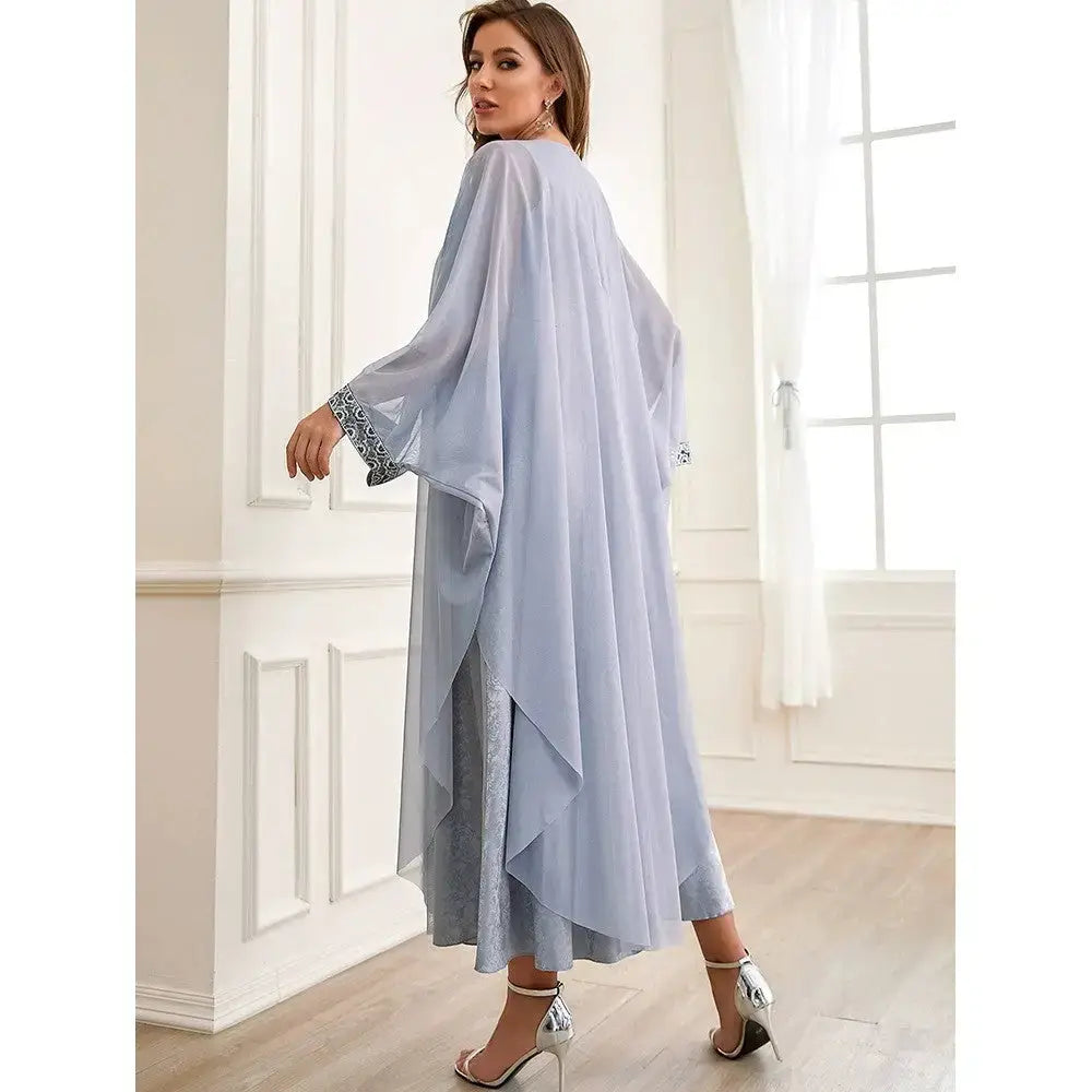 Ensemble de broderie Abaya arabe de Dubaï pour femme musulmane d'automne