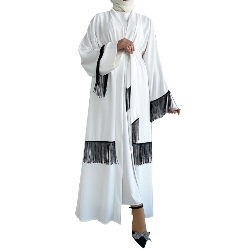Vêtements ethniques arabes de Dubaï, Moyen-Orient, Abaya, manteau, robe à franges