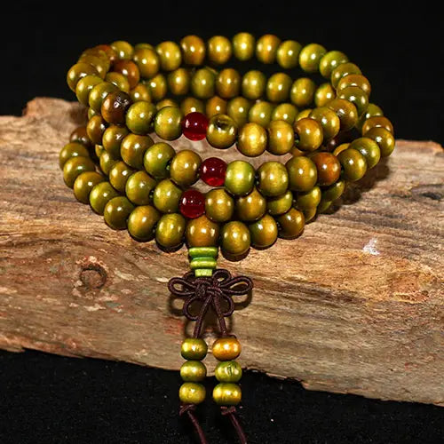Bracelets pour hommes en ébène noir avec nœud perlé