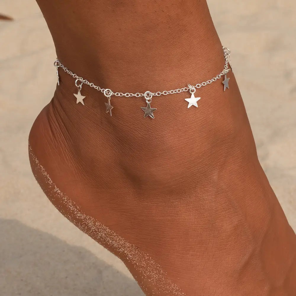 Bijoux de cheville simples et tendance en forme d'étoile