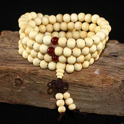 Beaded Knot black ebony Men Bracelets Bangles - White
