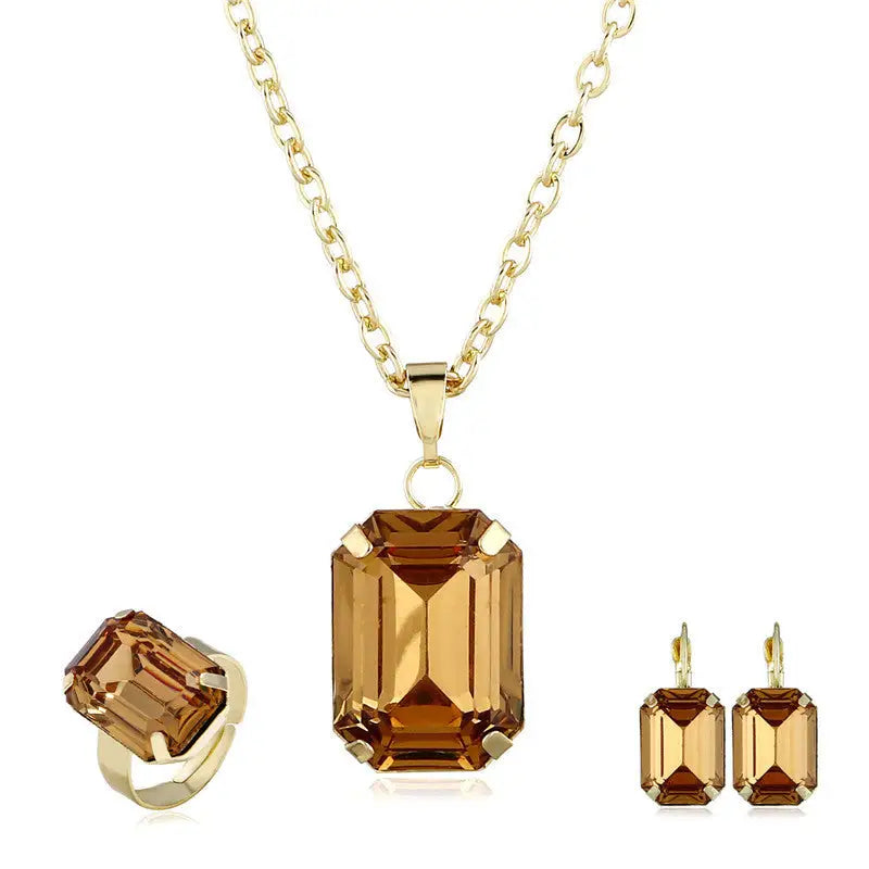 Bridal jewelry European and American jewelry set - Champagne