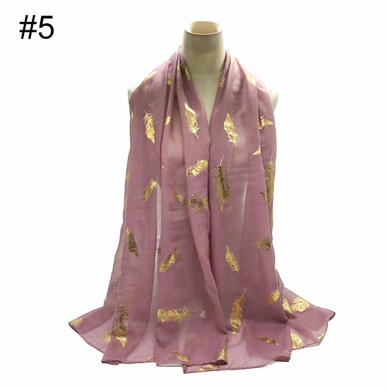 Écharpe turban polyvalente à imprimé feuilles d'or pour femme