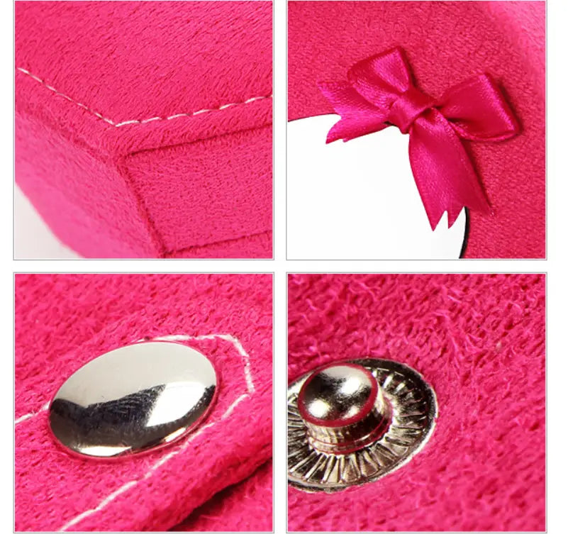 Boîte à bijoux portable en forme de cœur pour cadeau d'anniversaire