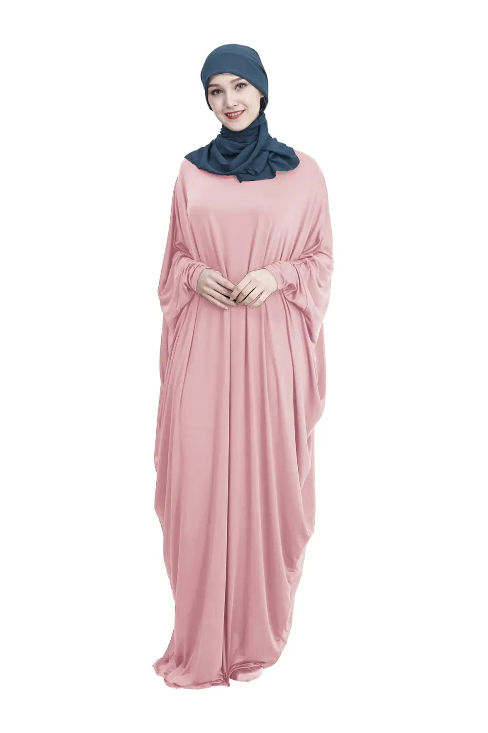 Robe musulmane arabe décontractée multicolore à manches chauve-souris