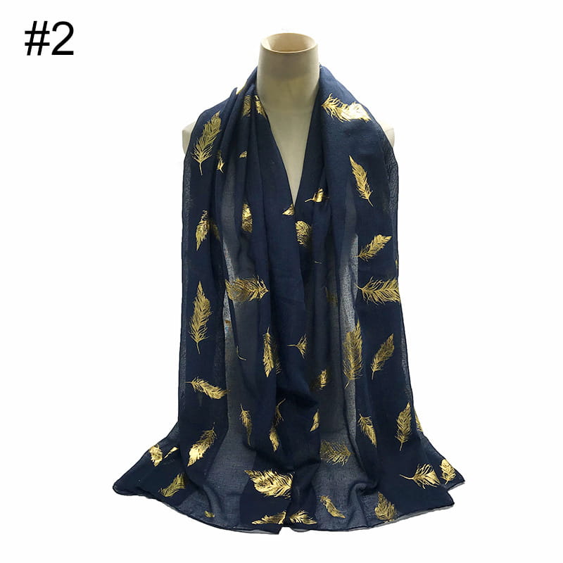 Écharpe turban polyvalente à imprimé feuilles d'or pour femme