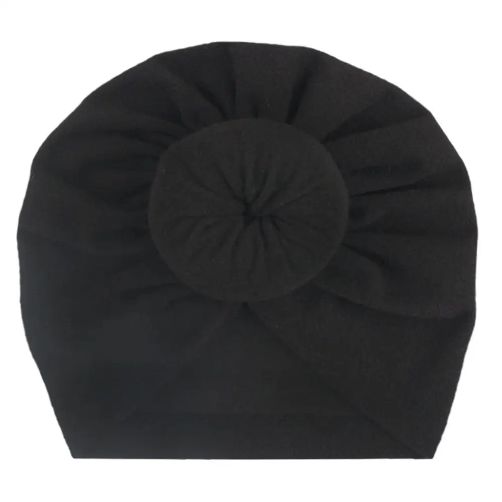 Children’s turban hat baby knotted Indian beanie - Black